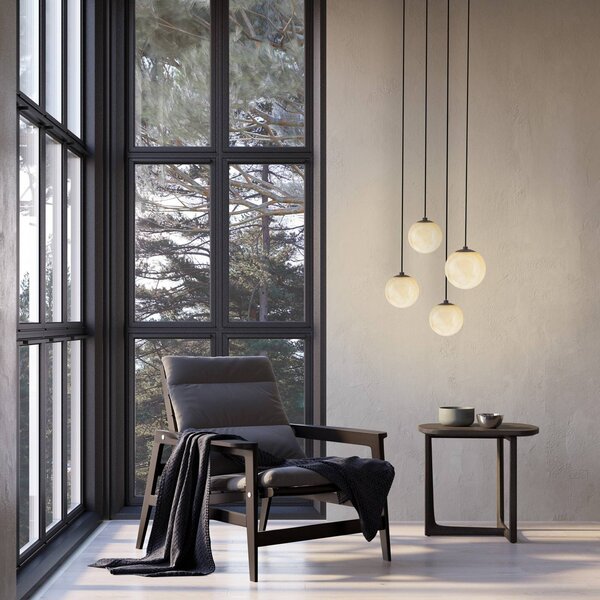 Molto Luce Lampa wisząca ARE, możliwość ściemniania, czarny, salon / jadalnia, kamień, nowoczesny