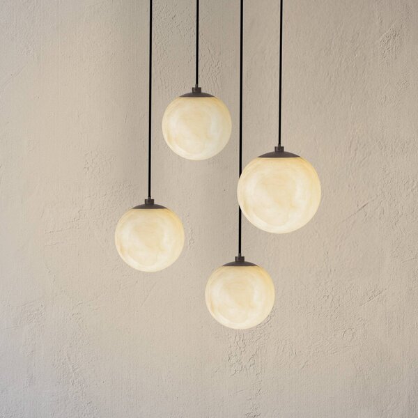 Molto Luce Lampa wisząca ARE, możliwość ściemniania, czarny, salon / jadalnia, kamień, nowoczesny
