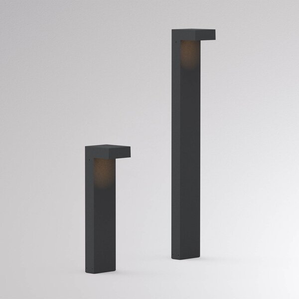 Molto Luce Słupek oświetleniowy LED ATO, wysokość 45 cm, włącznik/wyłącznik, kolor ATO, czarny, aluminium, nowoczesny