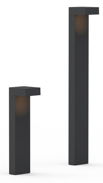 Molto Luce Słupek oświetleniowy LED ATO, wysokość 85 cm, włącznik/wyłącznik, kolor ATO, czarny, aluminium, nowoczesny