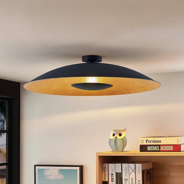 Lampa Sufitowa Lindby, Narisara, ściemnialny, czarny, salon, metal, nowoczesny