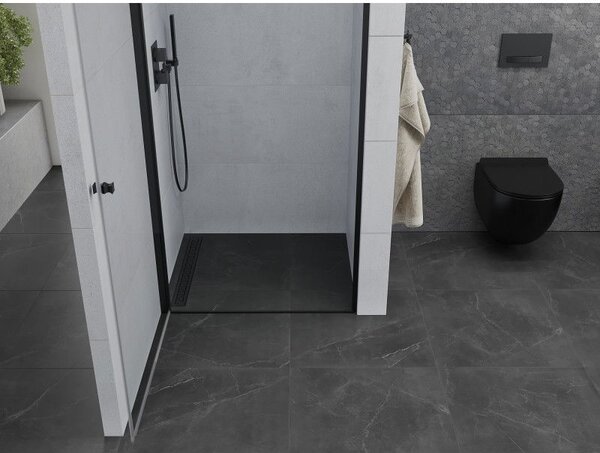 Mexen Pretoria drzwi prysznicowe uchylne 70 cm, transparent, czarne - 852-070-000-70-00
