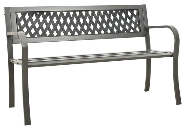 Ławka ogrodowa, 125 cm, stalowa, szara