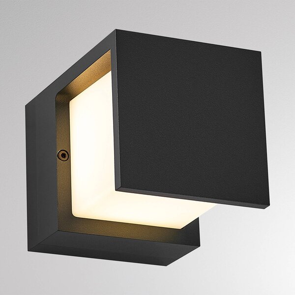Molto Luce Kinkiet zewnętrzny FYNN-Y, czarny, aluminium, nowoczesny