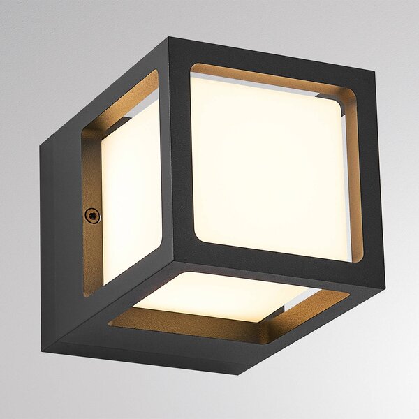 Molto Luce Kinkiet zewnętrzny FYNN-X, czarny, aluminium, nowoczesny