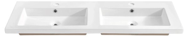 Podwójna biała umywalka ceramiczna 120 cm B3-Z06
