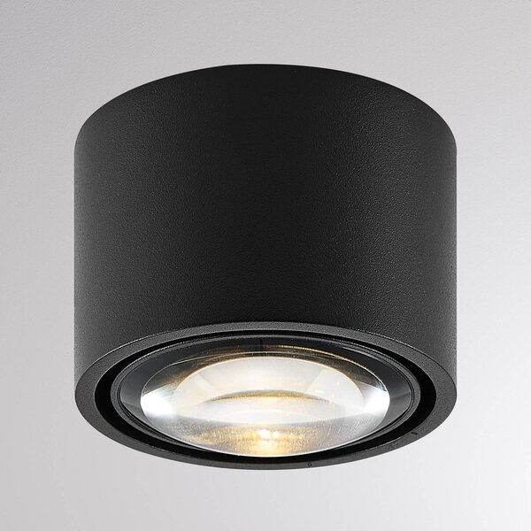 Molto Luce Zewnętrzna lampa sufitowa zewnętrzna LED MAG MINI, czarna, Ø 9 cm, temperaturę możliwość ściemniania, czarny, łazienka, aluminium, nowoczesny
