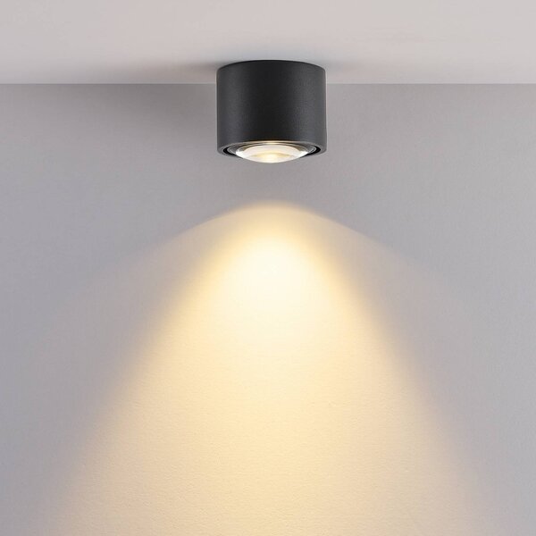 Molto Luce Zewnętrzna lampa sufitowa zewnętrzna LED MAG MINI, czarna, Ø 9 cm, temperaturę możliwość ściemniania, czarny, łazienka, aluminium, nowoczesny