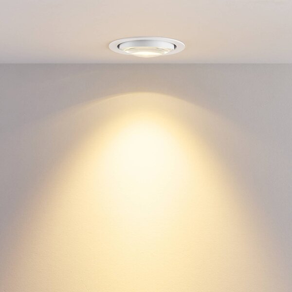 Molto Luce Lampa sufitowa wpuszczana LED MAG MINI, biała, Ø 10 cm, CCT 18 V MINI, biały / opal, salon / jadalnia, aluminium, nowoczesny