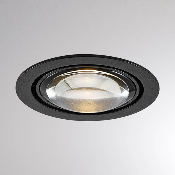 Molto Luce Lampa sufitowa wpuszczana LED MAG MINI, czarna, Ø 10 cm, CCT 18 V MINI, czarny, salon / jadalnia, aluminium, nowoczesny
