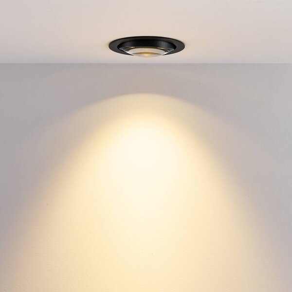 Molto Luce Lampa sufitowa wpuszczana LED MAG MINI, czarna, Ø 10 cm, CCT 18 V MINI, czarny, salon / jadalnia, aluminium, nowoczesny