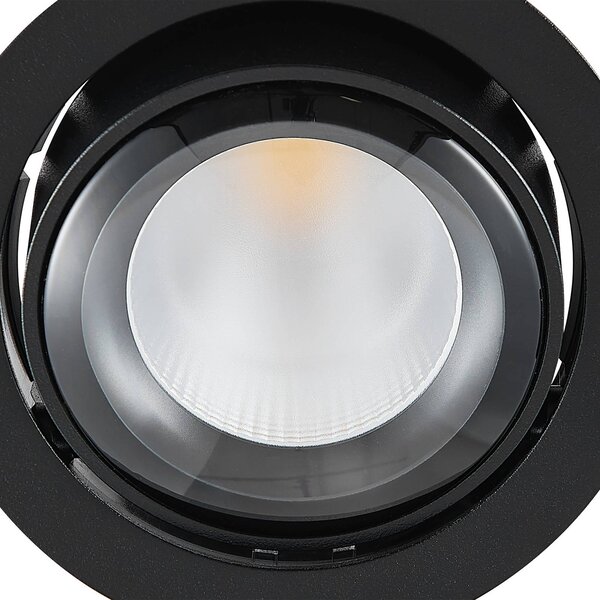 Molto Luce Lampa sufitowa wpuszczana LED MAG MINI, czarna, Ø 10 cm, CCT 18 V MINI, czarny, salon / jadalnia, aluminium, nowoczesny