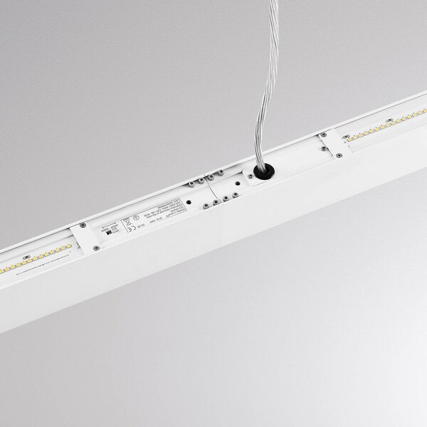 Molto Luce Żyrandol LED PERFORA PROLINE M, biały, 106 cm, DALI (światło skierowane w możliwość ściemniania, biały / opal, salon / jadalnia, aluminium, nowoczesny