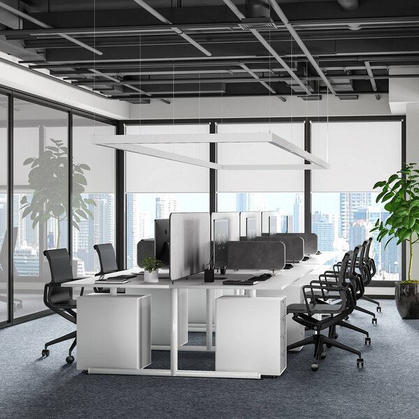 Molto Luce Żyrandol LED PERFORA PROLINE M, biały, 106 cm, DALI (światło skierowane w możliwość ściemniania, biały / opal, salon / jadalnia, aluminium, nowoczesny