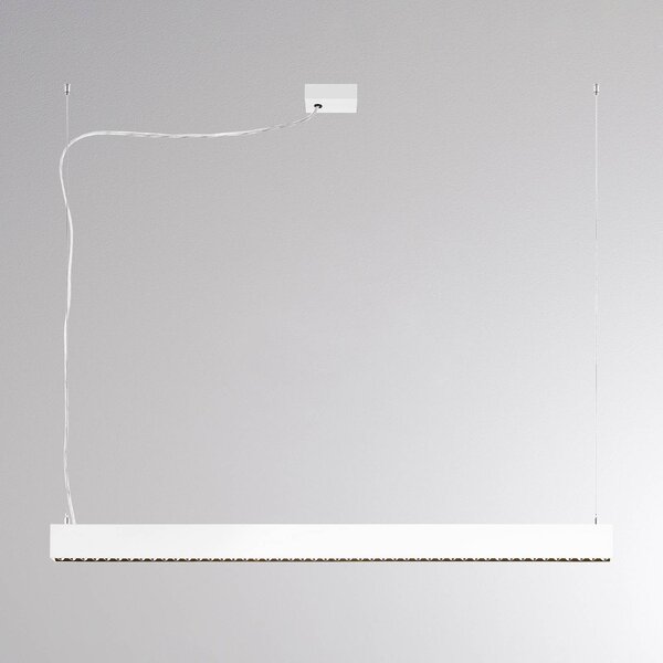 Molto Luce Żyrandol LED PERFORA PROLINE M, biały, 106 cm, DALI (światło skierowane w możliwość ściemniania, biały / opal, salon / jadalnia, aluminium, nowoczesny