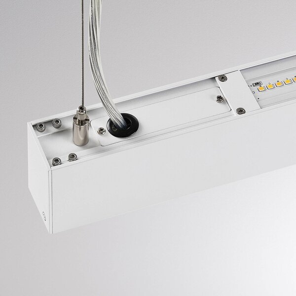 Molto Luce Żyrandol LED PERFORA PROLINE M, biały, 106 cm, DALI (światło skierowane w możliwość ściemniania, biały / opal, salon / jadalnia, aluminium, nowoczesny