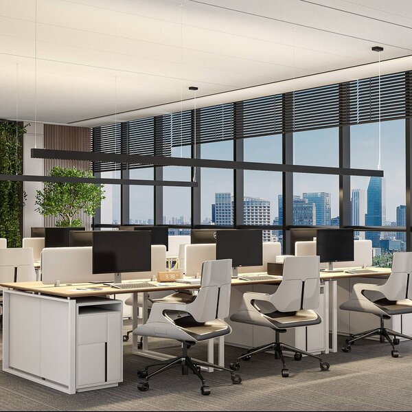 Molto Luce Żyrandol LED PERFORA PROLINE M, czarna, 106 cm, DALI, światło skierowane w możliwość ściemniania, czarny, salon / jadalnia, aluminium, nowoczesny