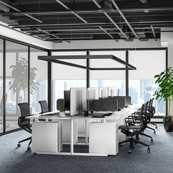 Molto Luce Żyrandol LED PERFORA PROLINE M, czarna, 106 cm, DALI, światło skierowane w możliwość ściemniania, czarny, salon / jadalnia, aluminium, nowoczesny