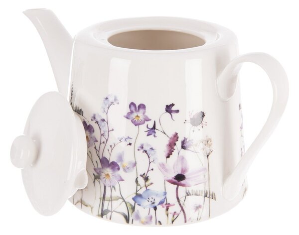 Biało-fioletowy porcelanowy dzbanek do herbaty 1 l Louka – Orion