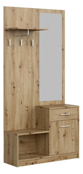 Wieszak do przedpokoju z lustrem i szafką artisan | Umeblowana.com