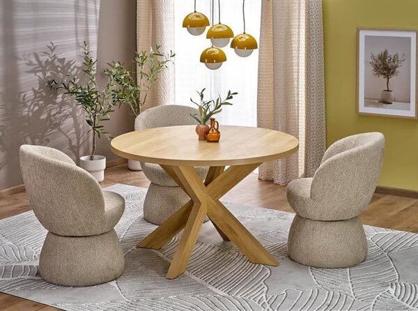 Beżowy designerski fotel do jadalni | Umeblowana.com
