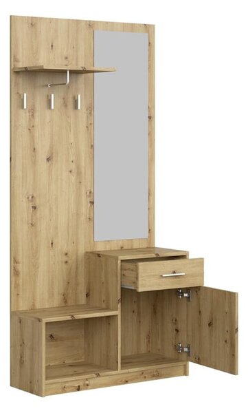 Wieszak do przedpokoju z lustrem i szafką artisan | Umeblowana.com