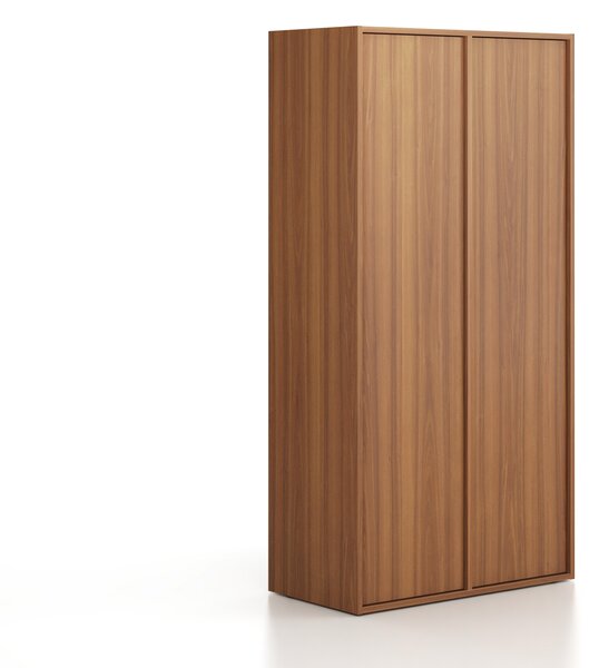 Szafka FRAME, 2 przedziały, 872 x 450 x 1735 mm, PUSH-lock, orzech