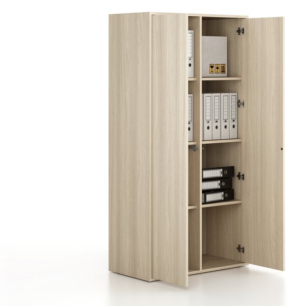 Szafka biurowa FRAME, 2x drzwi, 872 x 450 x 1735 mm, PUSH-lock, dąb naturalny