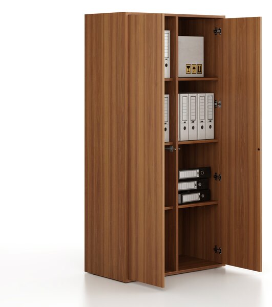 Szafka biurowa FRAME, 2x drzwi, 872 x 450 x 1735 mm, PUSH-lock, orzech