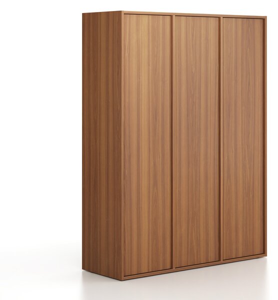 Szafka biurowa FRAME, 3x drzwi, 1299 x 450 x 1735 mm, PUSH-lock, orzech