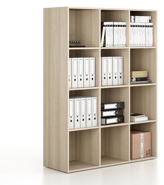 Regał FRAME, dolny, 3 kolumny, 1735 x 1299 x 450 mm, dąb naturalny