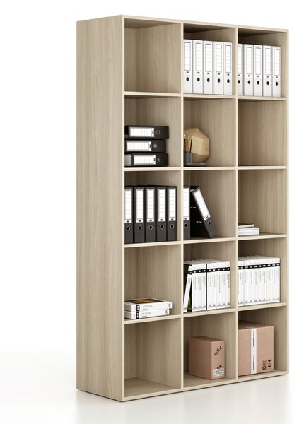 Regał FRAME, wysoki, 3 kolumny, 2162 x 1299 x 450 mm, dąb naturalny