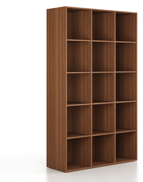 Regał FRAME, wysoki, 3 kolumny, 2162 x 1299 x 450 mm, orzech