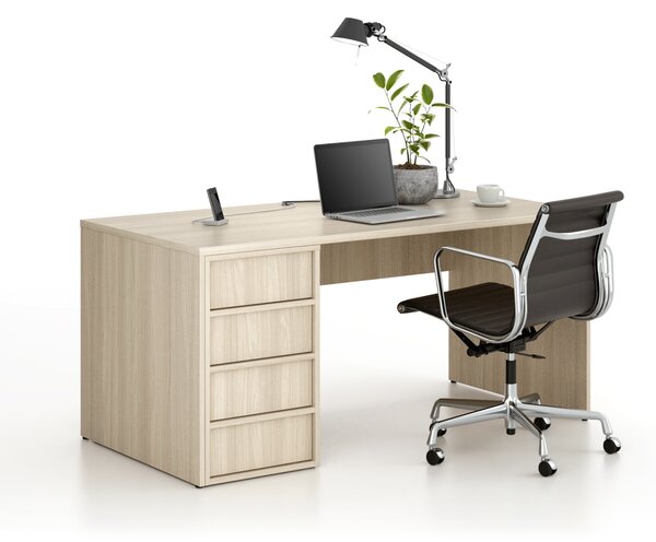 Kontener biurowy FRAME, 428 x 763 x 721 mm, dąb naturalny