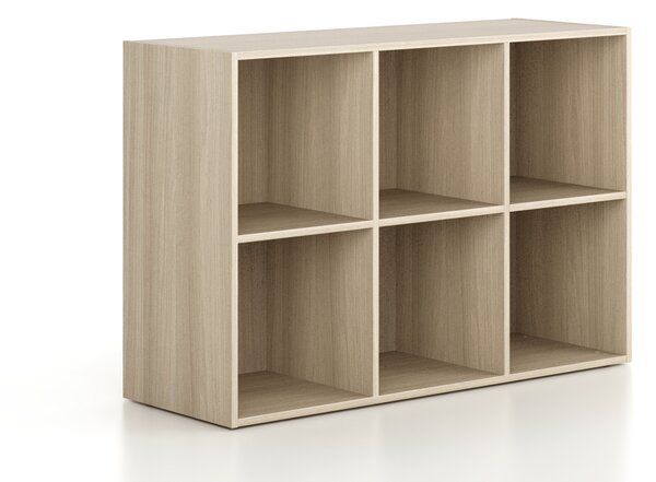 Regał FRAME, niski, 3 kolumny, 881 x 1299 x 450 mm, dąb naturalny