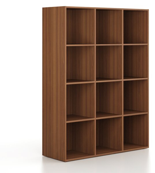 Regał FRAME, dolny, 3 kolumny, 1735 x 1299 x 450 mm, orzech