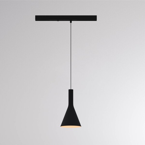 Molto Luce Lampa wisząca na szynie LED LORA I, czarna, Ø 15 cm, 40° CCT, 3-fazowa I, czarny, salon / jadalnia, metal, nowoczesny