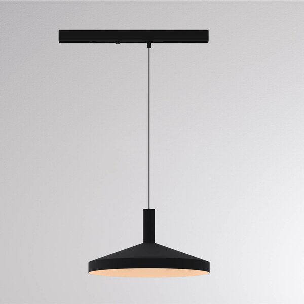Molto Luce Lampa wisząca na szynie LED LORA III, czarna, Ø 36 cm, 40°, CCT, 3-fazowa III, czarny, salon / jadalnia, metal, nowoczesny