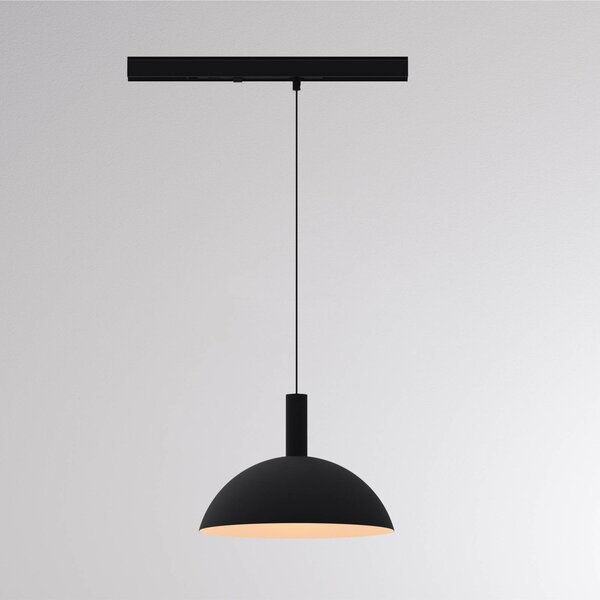 Molto Luce Lampa wisząca na szynie LED LORA II, czarna, Ø 24 cm, 40°, CCT, 3-fazowa II, czarny, salon / jadalnia, metal, nowoczesny
