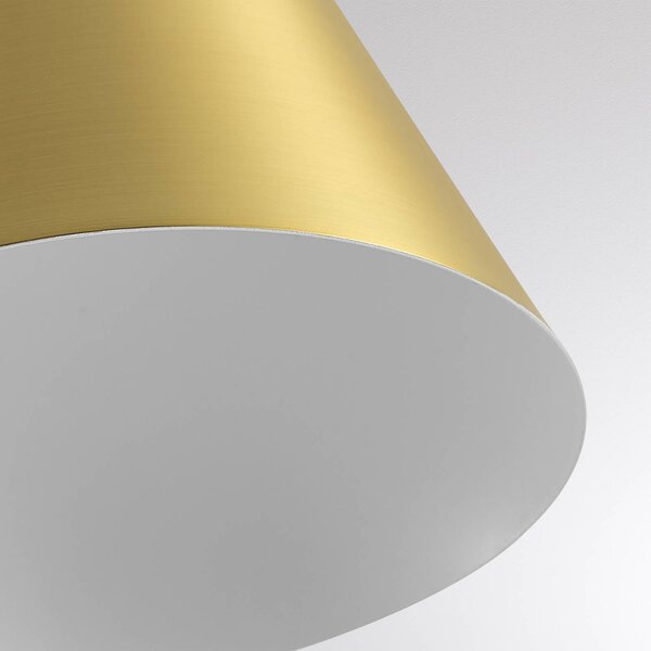 Molto Luce Lampa wisząca na szynie LED LORA I, mosiężna, Ø 15 cm, 40°, CCT, 3-fazowa I, mosiężny / złoty, salon / jadalnia, metal, nowoczesny