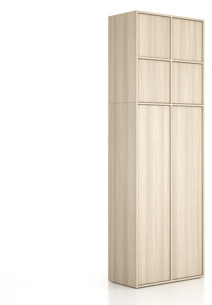 Nadstawka do szaf FRAME, 4x drzwi, 872 x 450 x 854 mm, PUSH-lock, dąb naturalny