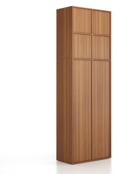 Nadstawka do szaf FRAME, 4x drzwi, 872 x 450 x 854 mm, PUSH-lock, orzech
