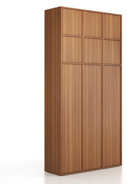 Nadstawka do szaf FRAME, 6x drzwi, 1299 x 450 x 854 mm, PUSH-lock, orzech