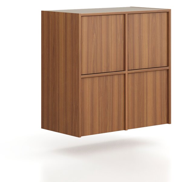 Nadstawka do szaf FRAME, 4x drzwi, 872 x 450 x 854 mm, PUSH-lock, orzech