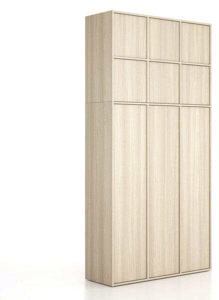 Nadstawka do szaf FRAME, 6x drzwi, 1299 x 450 x 854 mm, PUSH-lock, dąb naturalny