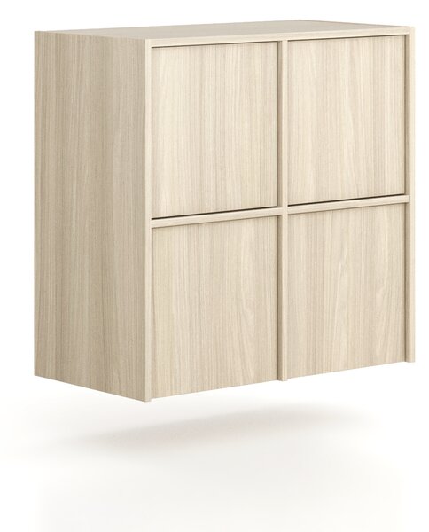 Nadstawka do szaf FRAME, 4x drzwi, 872 x 450 x 854 mm, PUSH-lock, dąb naturalny