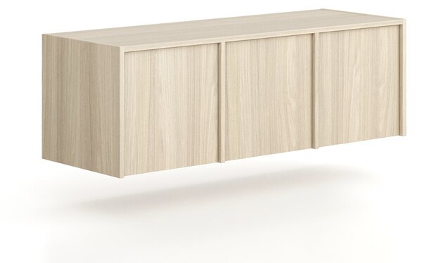Nadstawka do szaf FRAME, 3x drzwi, 1299 x 450 x 427 mm, PUSH-lock, dąb naturalny