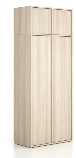 Nadstawka do szaf FRAME, 2x drzwi, 872 x 450 x 427 mm, PUSH-lock, dąb naturalny