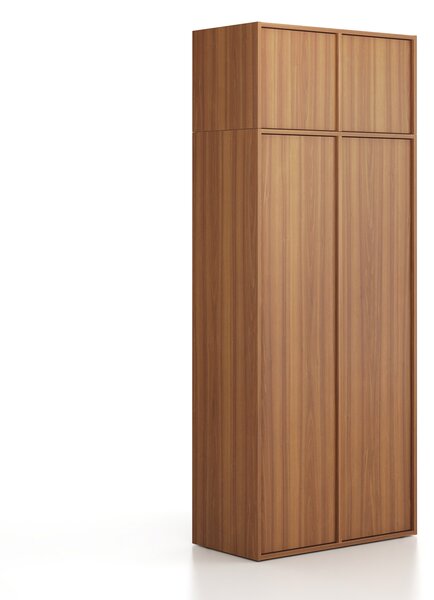 Nadstawka do szaf FRAME, 2x drzwi, 872 x 450 x 427 mm, PUSH-lock, orzech
