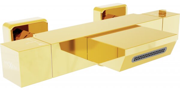 Mexen Cube termostatyczna bateria wannowa, złota - 77360-50